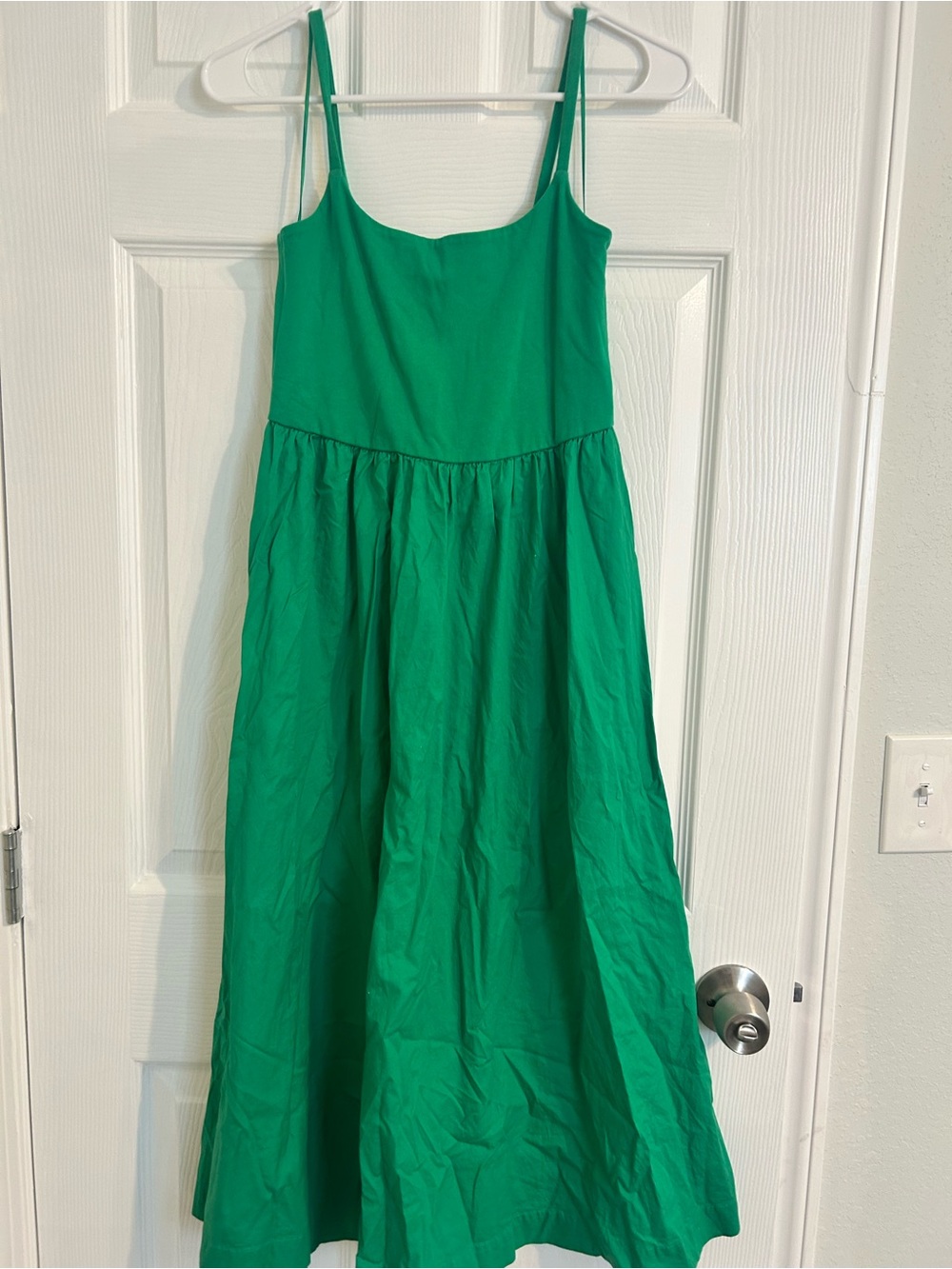 Kelly Green Mixed Media thin-Strap Maxi Dress
